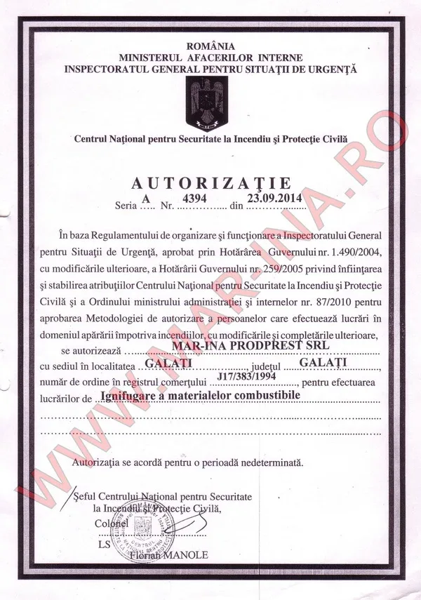 Material de prezentare Mar-Ina — Servicii pentru prevenirea și stingerea incendiilor, imaginea 6